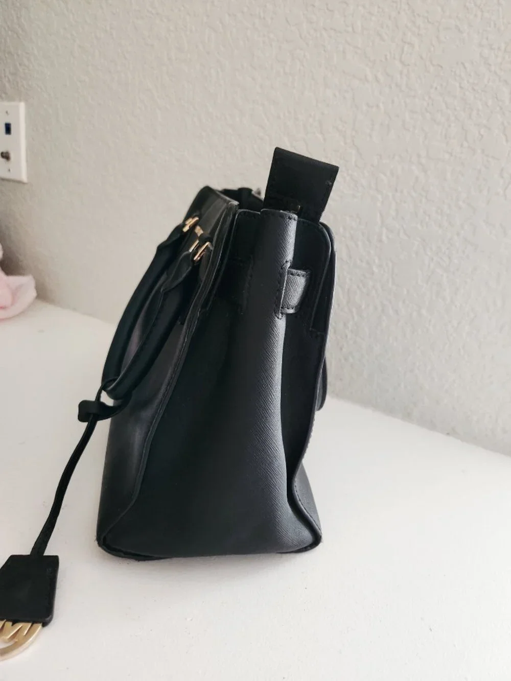 Michael Kors Black Leather Handbag Purse Satchel